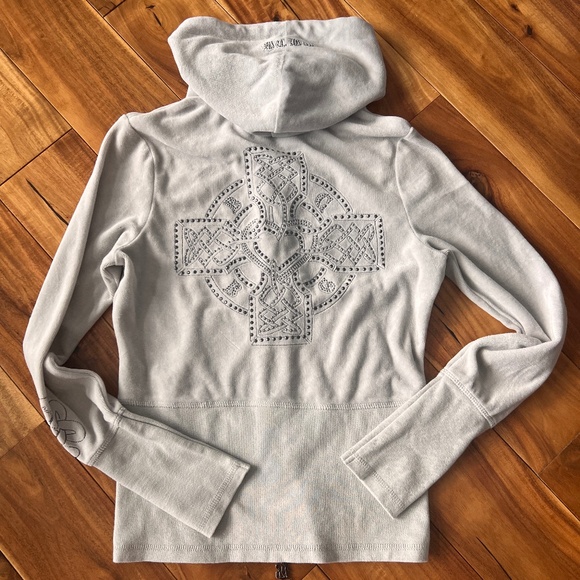 BCBGMaxAzria Velour Tracksuit Light Gray S - Picture 8 of 15